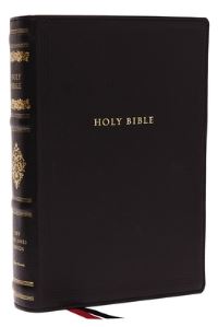 Book Cover for NKJV, Wide-Margin Reference Bible, Sovereign Collection, Genuine Leather, Black, Red Letter, Comfort Print by Thomas Nelson