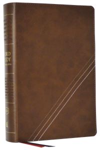 Book Cover for KJV, Word Study Reference Bible, Leathersoft, Brown, Red Letter, Comfort Print by Thomas Nelson