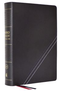 Book Cover for KJV, Word Study Reference Bible, Bonded Leather, Black, Red Letter, Comfort Print by Thomas Nelson
