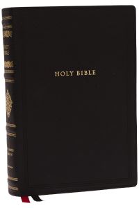 Book Cover for KJV, Wide-Margin Reference Bible, Sovereign Collection, Genuine Leather, Black, Red Letter, Comfort Print by Thomas Nelson