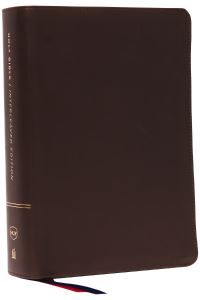 Book Cover for NKJV, Interleaved Bible, Journal Edition, Genuine Leather, Brown, Red Letter, Comfort Print by Thomas Nelson