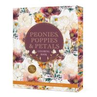 Book Cover for Peonies, Poppies & Petals Coloring Book by Editors of Chartwell Books