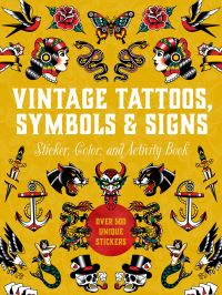 Book Cover for Vintage Tattoos, Symbols & Signs Sticker, Color & Activity Book by Editors of Chartwell Books