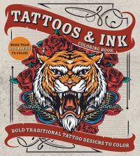 Book Cover for Tattoos & Ink Coloring Book by Editors of Chartwell Books