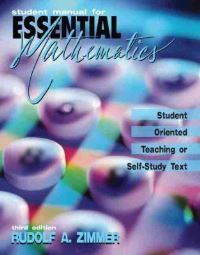 Book Cover for Student Manual for Essential Mathematics by Rudolf A Zimmer