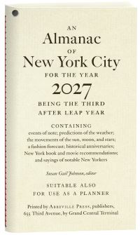 Book Cover for An Almanac of New York City for the Year 2027 by Susan Gail Johnson