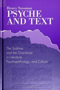 Book Cover for Psyche and Text by Henry Sussman