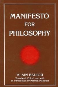 Book Cover for Manifesto for Philosophy by Alain Badiou, Norman Madarasz
