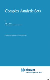 Book Cover for Complex Analytic Sets by E M Chirka