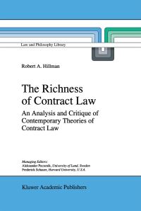 Book Cover for The Richness of Contract Law by Robert A Hillman