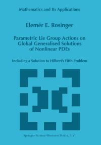 Book Cover for Parametric Lie Group Actions on Global Generalised Solutions of Nonlinear PDEs, Including a Solution to Hilbert's Fifth Problem by Elemer E Rosinger