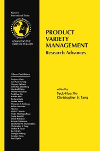Book Cover for Product Variety Management by TeckHua Ho, Christopher S Tang