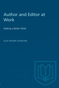 Book Cover for Author and Editor at Work by Elsie Myers Stainton