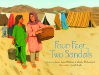 Book Cover for Four Feet, Two Sandals by Karen Lynn Williams, Khadra Mohammed, Doug Chayka