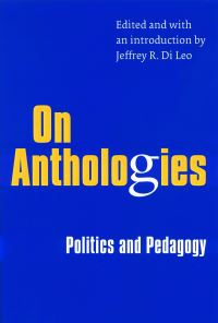 Book Cover for On Anthologies by Jeffrey R Di Leo