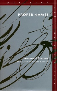 Book Cover for Proper Names by Emmanuel Lévinas