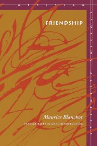 Book Cover for Friendship by Maurice Blanchot, Elizabeth Rottenberg
