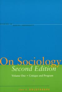 Book Cover for On Sociology Second Edition Volume One by John H Goldthorpe