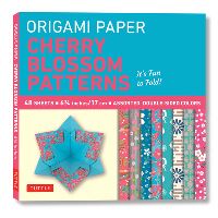 Book Cover for Origami Paper- Cherry Blossom Prints- Small 6 3/4