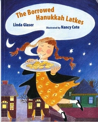 Book Cover for The Borrowed Hanukkah Latkes by Linda Glaser