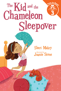 Book Cover for The Kid and the Chameleon Sleepover by Sheri Mabry