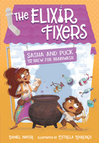 Book Cover for Sasha and Puck and the Brew for Brainwash by Daniel Nayeri