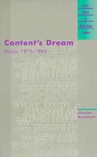 Book Cover for Content's Dream by Charles Bernstein