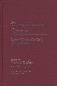 Book Cover for Ordinary Language Criticism by Kenneth Dauber, Walter Jost