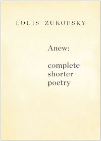 Book Cover for Anew by Louis Zukofsky