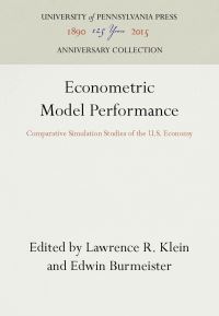 Book Cover for Econometric Model Performance by Lawrence R Klein, Edwin Burmeister
