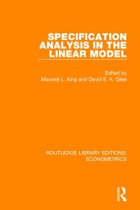 Book Cover for Specification Analysis in the Linear Model by Maxwell L King, David E A Giles