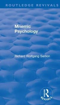 Book Cover for Mnemic Psychology by Richard Wolfgang Semon