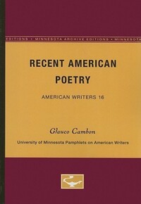 Book Cover for Recent American Poetry - American Writers 16 by Glauco Cambon
