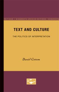 Book Cover for Text and Culture by Daniel Cottom