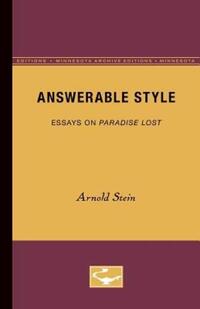Book Cover for Answerable Style by Arnold Stein