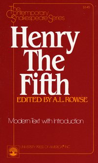 Book Cover for Henry V by William Shakespeare, A L Rowse