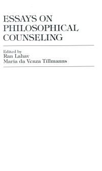 Book Cover for Essays on Philosophical Counseling by Ran Lahav, Maria da Venza Tillmanns