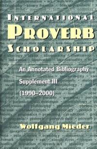 Book Cover for International Proverb Scholarship by Wolfgang Mieder