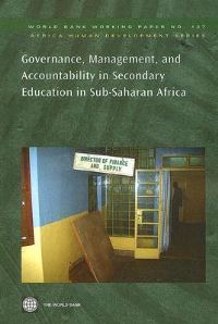 Book Cover for Governance, Management, and Accountability in Secondary Education in Sub-Saharan Africa by World Bank