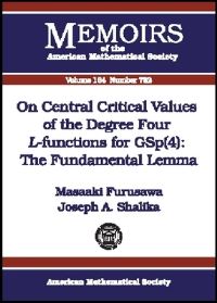 Book Cover for On Central Critical Values of the Degree Four L-Functions for GSp(4) by Masaaki Furusawa, Joseph A Shalika