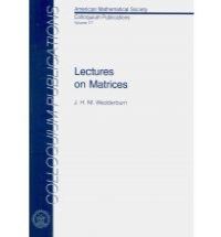 Book Cover for Lectures on Matrices by American Mathematical Society
