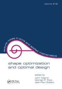 Book Cover for Shape Optimization and Optimal Design by John Cagnol, M Polis, J P Zolésio