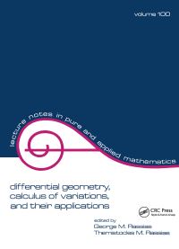Book Cover for Differential Geometry, Calculus of Variations, and Their Applications by George M Rassias, Themistocles M Rassias