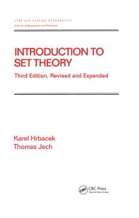 Book Cover for Introduction to Set Theory by Karel Hrbacek, Thomas J Jech