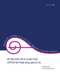 Book Cover for Analysis and Partial Differential Equations by Cora Sadosky, Mischa Cotlar