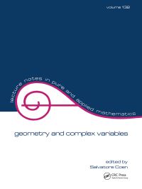 Book Cover for Geometry and Complex Variables by Salvatore Coen