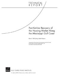 Book Cover for Post-Katrina Recovery of the Housing Market Along the Mississippi Gulf Coast by Kevin F McCarthy, Mark Hanson, Rand Corporation