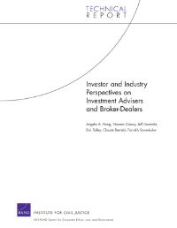 Book Cover for Investor and Industry Perspectives on Investment Advisers and Broker-Dealers by Angela A Hung, Law, and Governance LRNRAND Center for Corporate Ethics