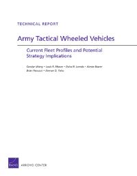 Book Cover for Army Tactical Wheeled Vehicles by Carolyn Wong, Rand Corporation