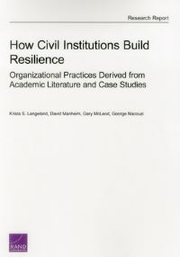 Book Cover for How Civil Institutions Build Resilience by Krista S Langeland, David Manheim, Gary McLeod, George Nacouzi, Project Air Force US, Rand Corporation